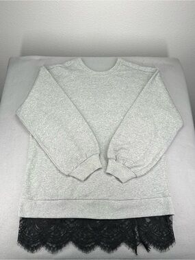 Anthropologie Pilcro Crew Lace Oversized Pullover Sweatshirt